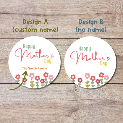 Personalized Mother's Day Stickers, Happy Mother’s Day Labels, Custom Floral Mother's Day Gift Stickers