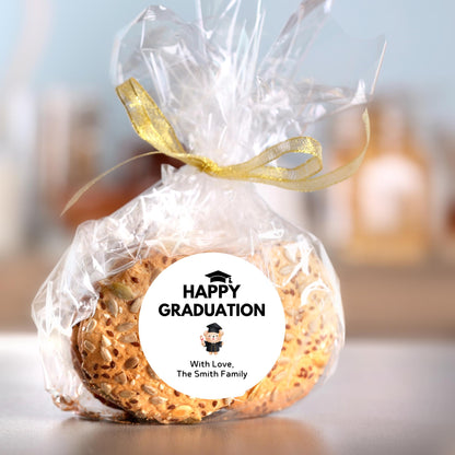 Personalized Graduation Stickers, Happy Graduation Labels, Custom Graduation Party Favor Stickers, Graduation Gift Bag Envelope Seal Sticker