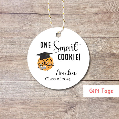 You're One Smart Cookie Tags, Personalized School Graduation Tag, First Day and Last Day of School, Kids School Graduation Class Gift Tag