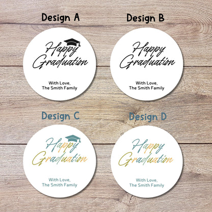 Personalized Graduation Stickers, Happy Graduation Labels, Custom Graduation Party Favor Stickers, Graduation Gift Bag Envelope Seal Sticker