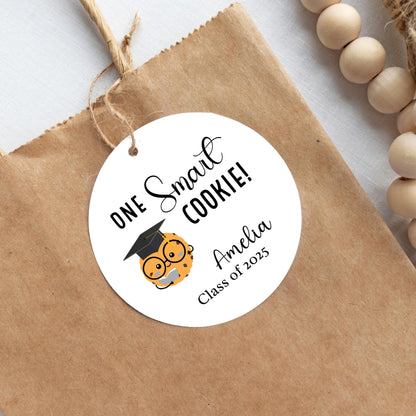 You're One Smart Cookie Tags, Personalized School Graduation Tag, First Day and Last Day of School, Kids School Graduation Class Gift Tag