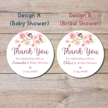 Personalized Baby Shower Gift Tags, Bridal Shower Thank You for Coming Party Favor Treat Bag Tag, Custom Gift Tag