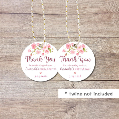 Personalized Baby Shower Gift Tags, Bridal Shower Thank You for Coming Party Favor Treat Bag Tag, Custom Gift Tag