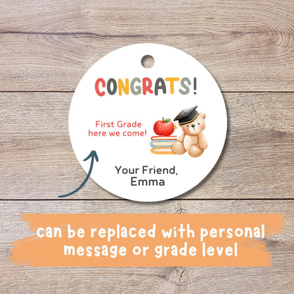 Personalized Kindergarten Promotion Gift Tags, Happy Kids Graduation Congrats End of School Party Treat Tags Have a Great Summer Gift Tags