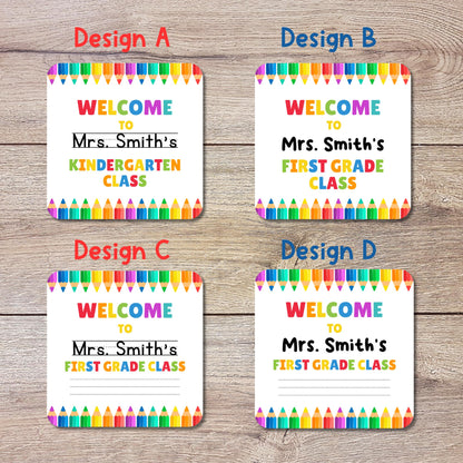 Personalized Welcome Back to School Stickers, Kindergarten First Grade First Day of School Label Sticker, School Day Teacher Folder Label