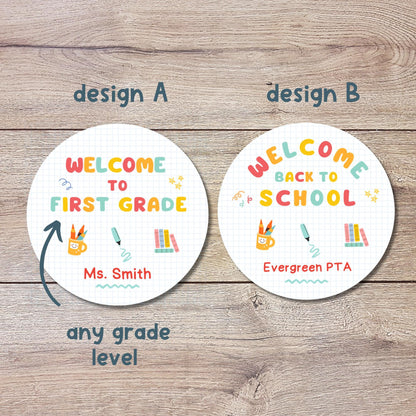 Personalized Back to School Stickers, Welcome to Kindergarten First Grade First Day of School Label Sticker, School Day Teacher Folder Label