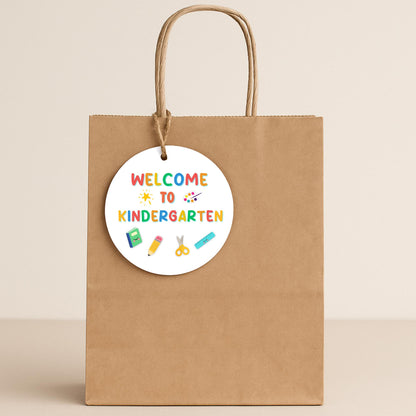 Personalized Back to School Tags, Welcome to Kindergarten First Grade First Day of School Gift Tags, School Day Teacher Student Bag Tags