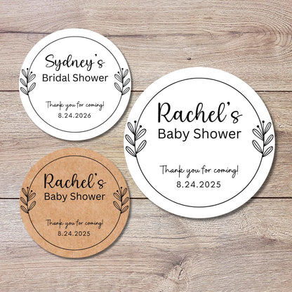 Personalized Sunflower Baby Shower Stickers, Custom Boy or Girl, Bridal Shower, Baby Sprinkle Sticker, Birthday Party Favor Labels
