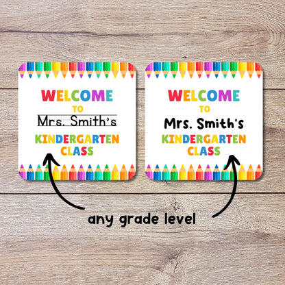 Personalized Welcome Back to School Stickers, Kindergarten First Grade First Day of School Label Sticker, School Day Teacher Folder Label