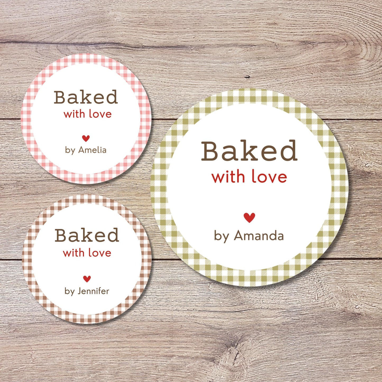 Personalized Baked with Love Stickers, Customized Baked Goods Label, Baking Stickers, Small Business Bakery Packaging Labels