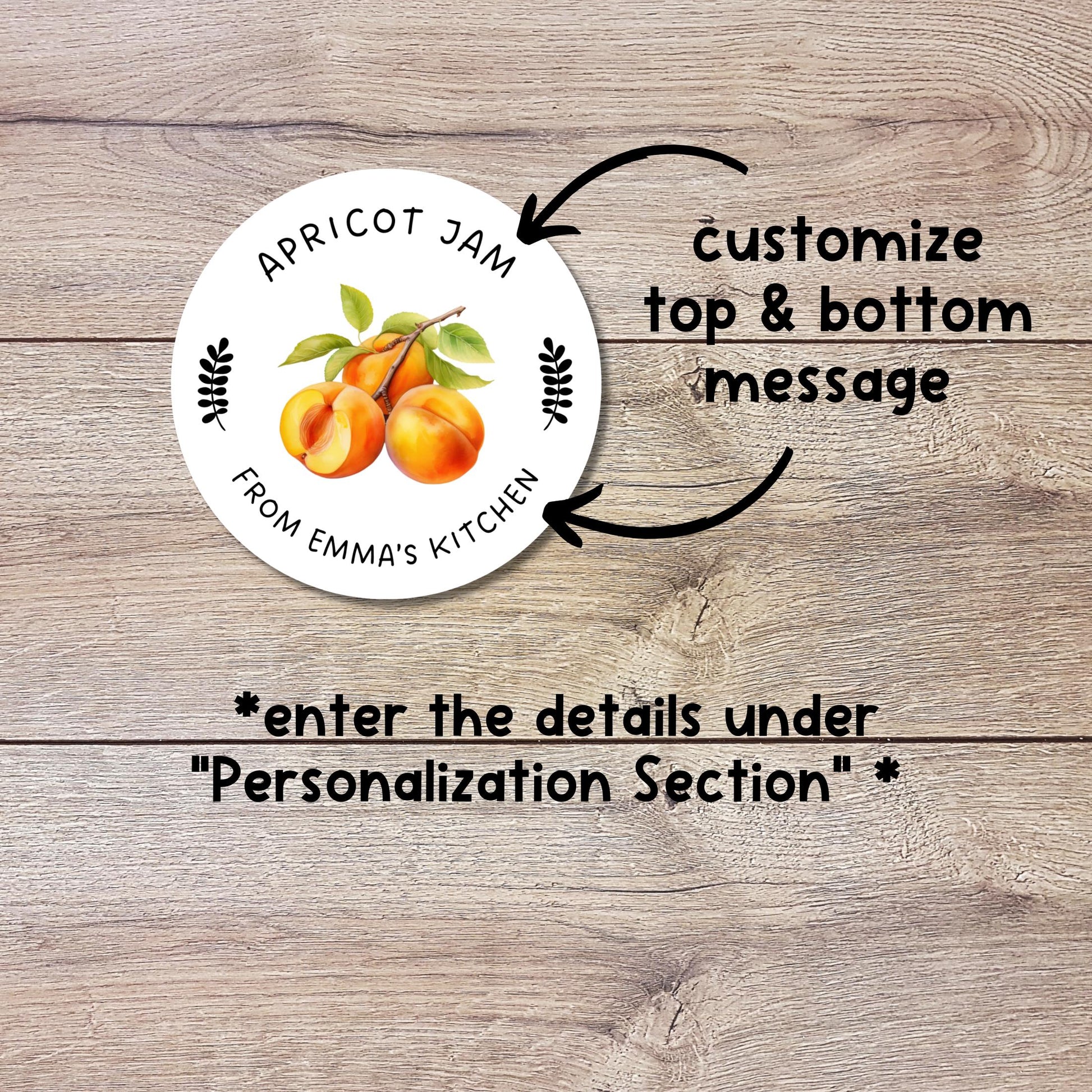 Personalized Homemade Apricot, Cherry, Plum Jam Stickers, Customized Fruit Jam Label, Jam Packed with Love, Small Business Food Packaging