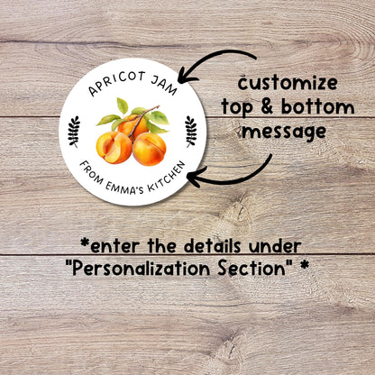 Personalized Homemade Apricot, Cherry, Plum Jam Stickers, Customized Fruit Jam Label, Jam Packed with Love, Small Business Food Packaging