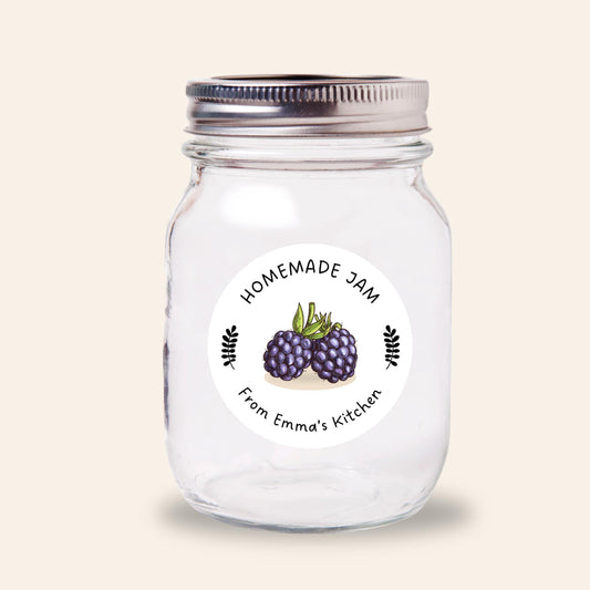 Personalized Homemade Jam Stickers, Customized Blackberry Raspberry Blueberry Jam Label, Jam Packed with Love, Small Business Food Packaging