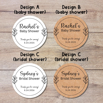 Personalized Sunflower Baby Shower Stickers, Custom Boy or Girl, Bridal Shower, Baby Sprinkle Sticker, Birthday Party Favor Labels