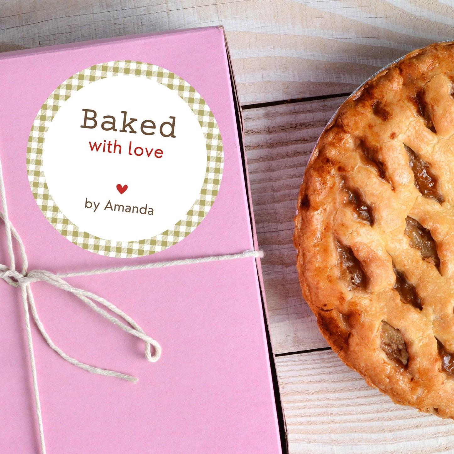 Personalized Baked with Love Stickers, Customized Baked Goods Label, Baking Stickers, Small Business Bakery Packaging Labels