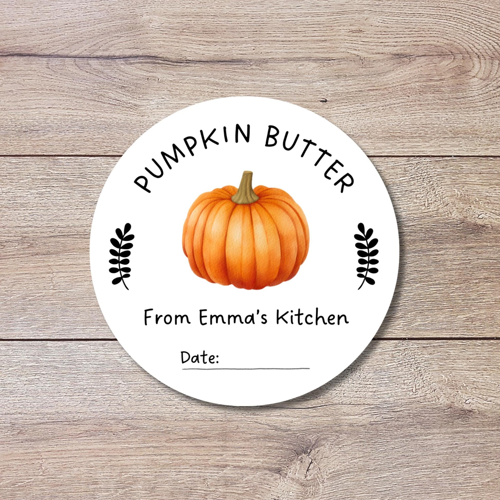 Homemade Pumpkin Butter Canning Stickers, Custom Homemade Puree Stickers, Personalized Mason Jar Lid Labels, Gifting Fruit Preserves Labels
