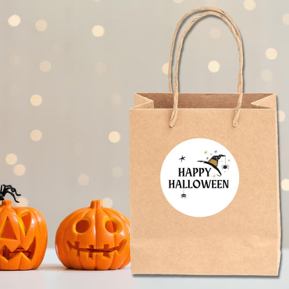 Personalized Halloween Witch Hat Stickers, Custom Halloween Goody Bag Label, Printed Kids Happy Halloween School Event Gift Label