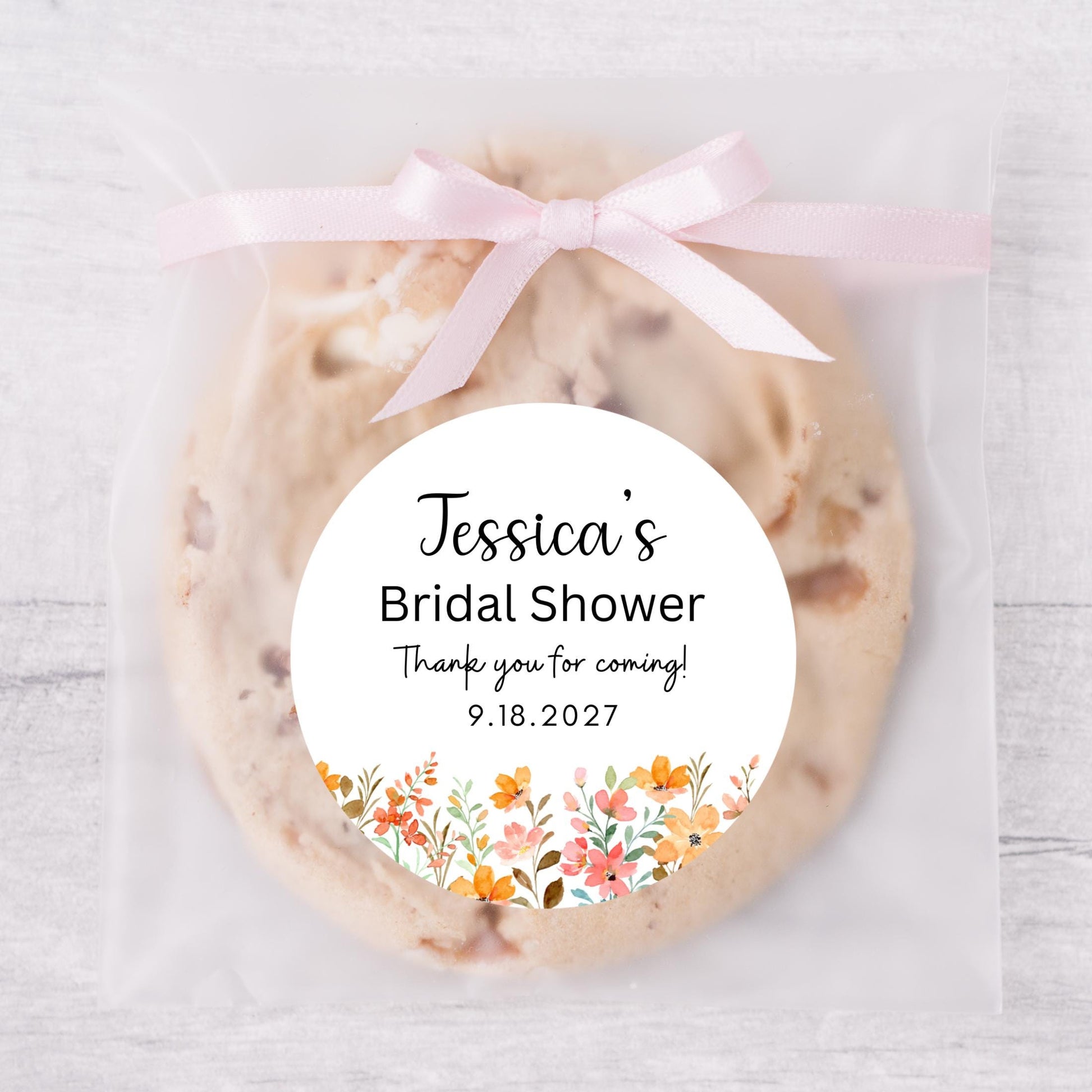 Personalized Wildflower Bridal Shower Stickers, Floral Bridal Shower Thank You Labels, Custom Bride-to-Be Bachelorette Party Favor
