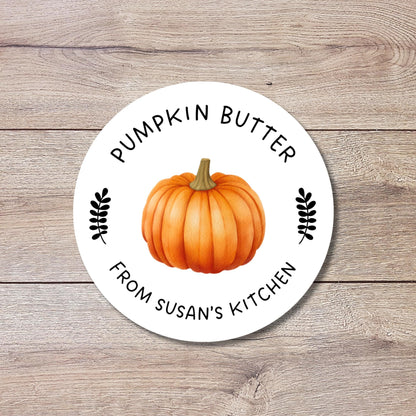 Homemade Pumpkin Butter Canning Stickers, Custom Homemade Puree Stickers, Personalized Mason Jar Lid Labels, Gifting Fruit Preserves Labels