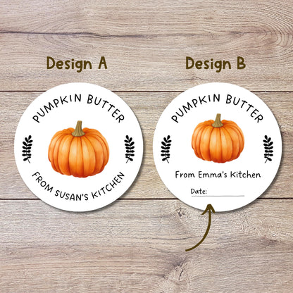 Homemade Pumpkin Butter Canning Stickers, Custom Homemade Puree Stickers, Personalized Mason Jar Lid Labels, Gifting Fruit Preserves Labels