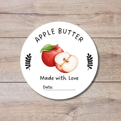 Apple Butter Canning Stickers, Custom Homemade Puree Stickers, Personalized Mason Jar Lid Labels, Gifting Fruit Preserves Labels