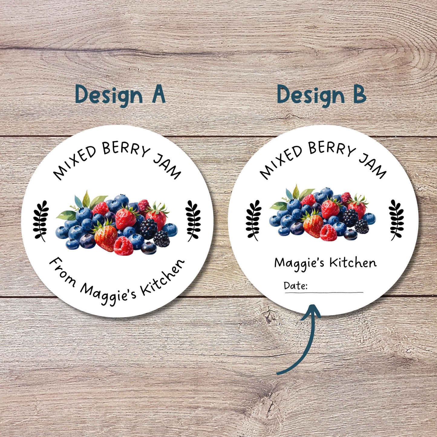 Mixed Berry Jam Stickers, Custom Homemade Puree Canning Stickers, Personalized Mason Jar Lid Labels, Gifting Fruit Jam Preserves Labels
