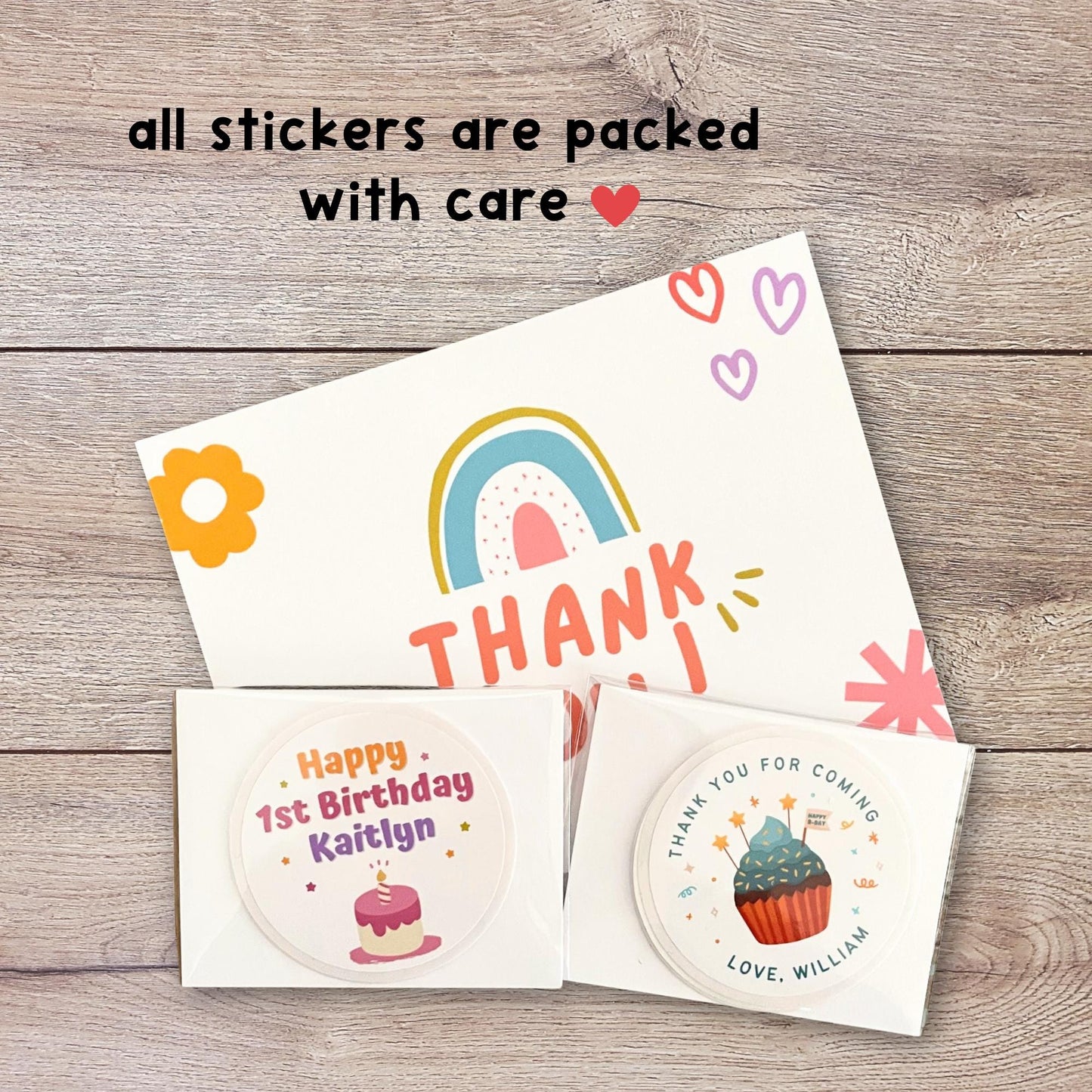 Personalized Thank You Poppin By Popcorn Birthday Stickers, Custom Movie Night Party Favor Gift Bags Labels