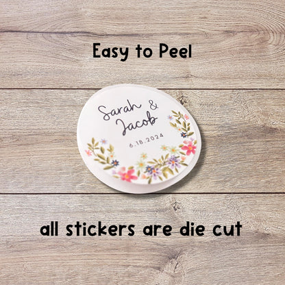Personalized Watercolor Hydrangea Flower Bridal Shower Favor Stickers, Custom Thank You Party Gift Bag Labels