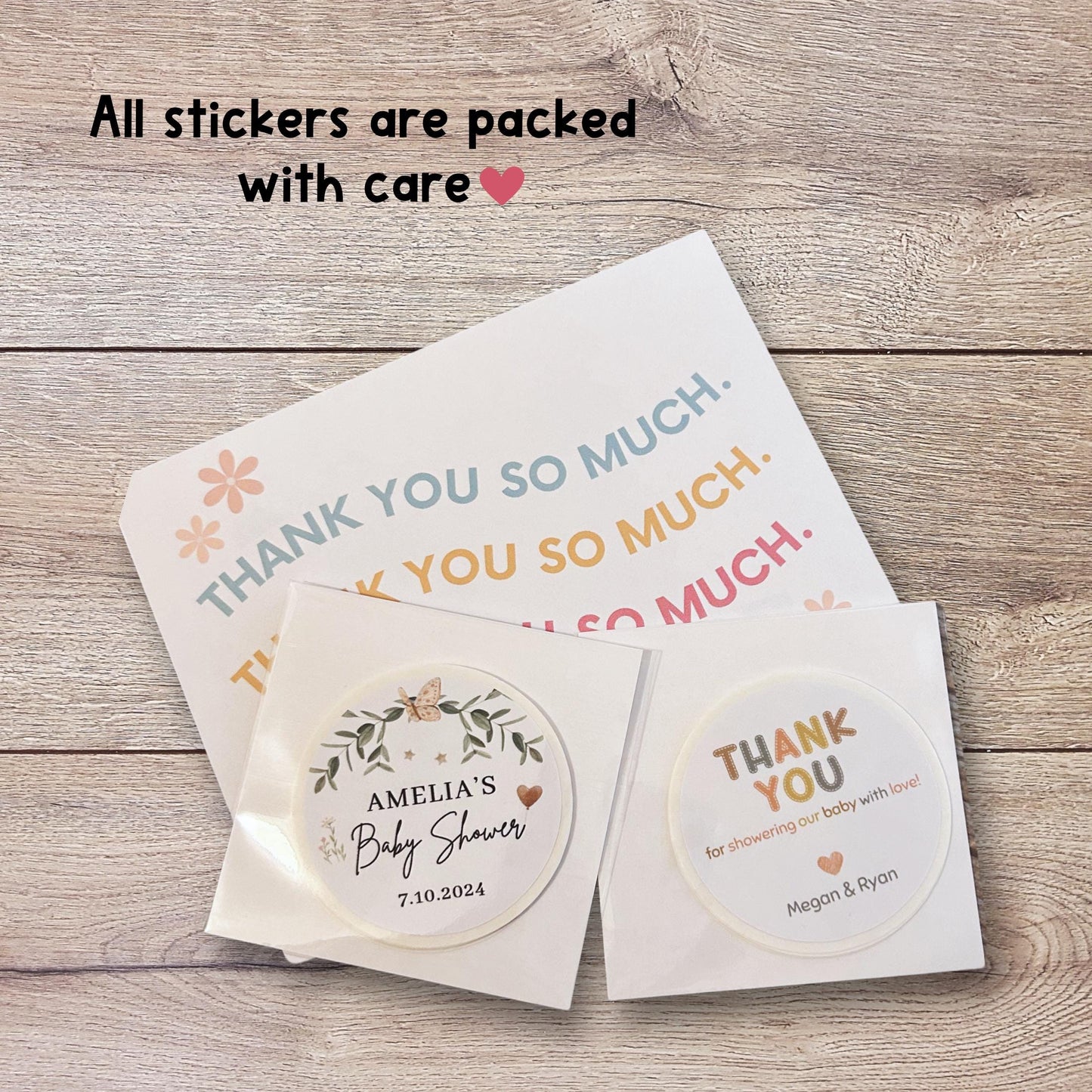Love is in Bloom Wildflower Floral Wreath Bridal Shower Personalized Stickers, Custom Thank You Labels