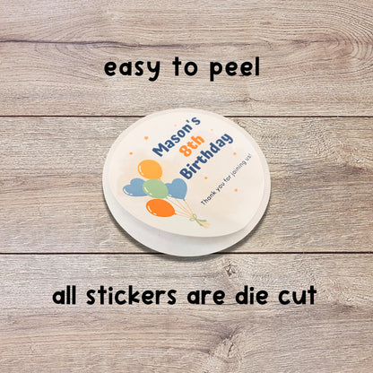 Personalized Rainbow Birthday Sticker, Custom Kids Thank You for Coming Party Favor Labels, Printed and Shipped