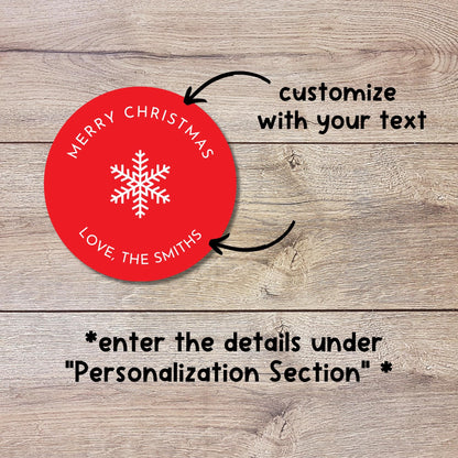 Merry Christmas Personalized Stickers, Custom Happy Holiday Name Labels for Gift Wrapping Party Favors, Invitation Envelope Seals