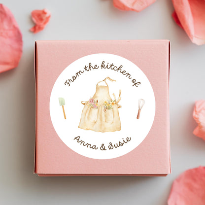 From The Kitchen of Baking Personalized Stickers, Custom Baked with Love Labels with Name, Small Business Bakery Packaging Supplies