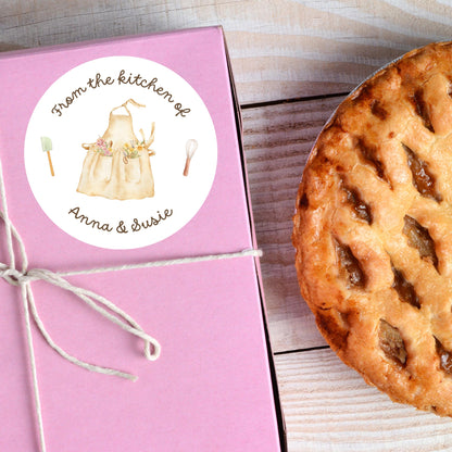 From The Kitchen of Baking Personalized Stickers, Custom Baked with Love Labels with Name, Small Business Bakery Packaging Supplies