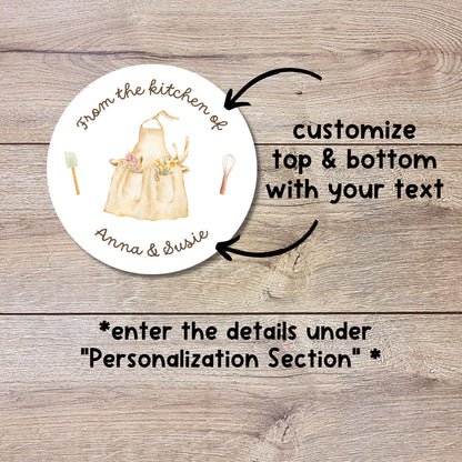 From The Kitchen of Baking Personalized Stickers, Custom Baked with Love Labels with Name, Small Business Bakery Packaging Supplies