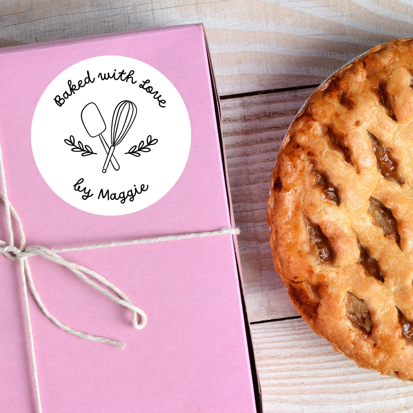 Personalized Baked with Love Stickers, Custom Homemade with Love Small Business Bakery Packaging Labels