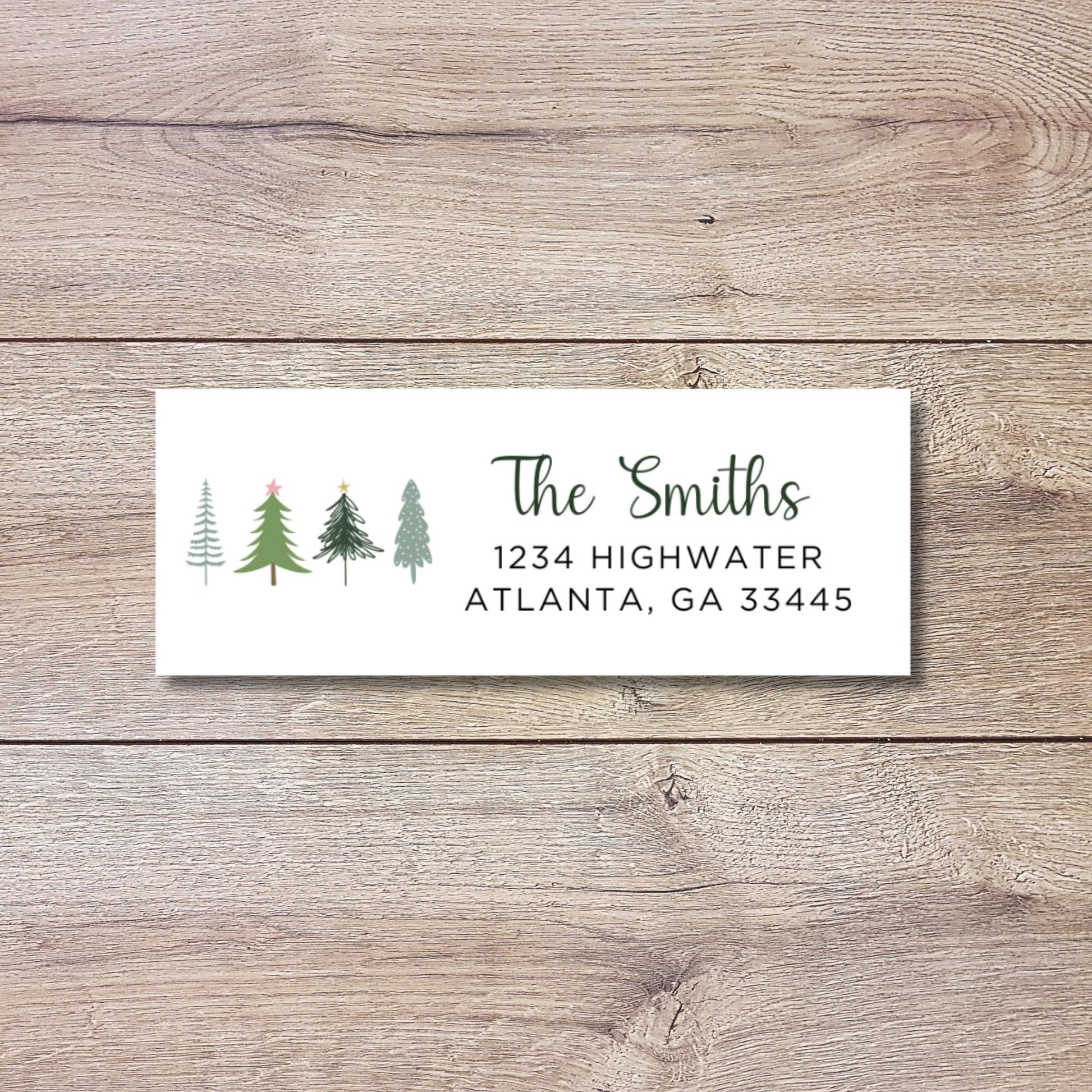 Christmas Return Address Stickers, Personalized Holiday Address Labels Printed