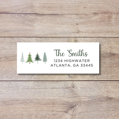 Christmas Return Address Stickers, Personalized Holiday Address Labels Printed