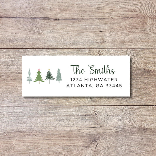 Christmas Return Address Stickers, Personalized Holiday Address Labels Printed