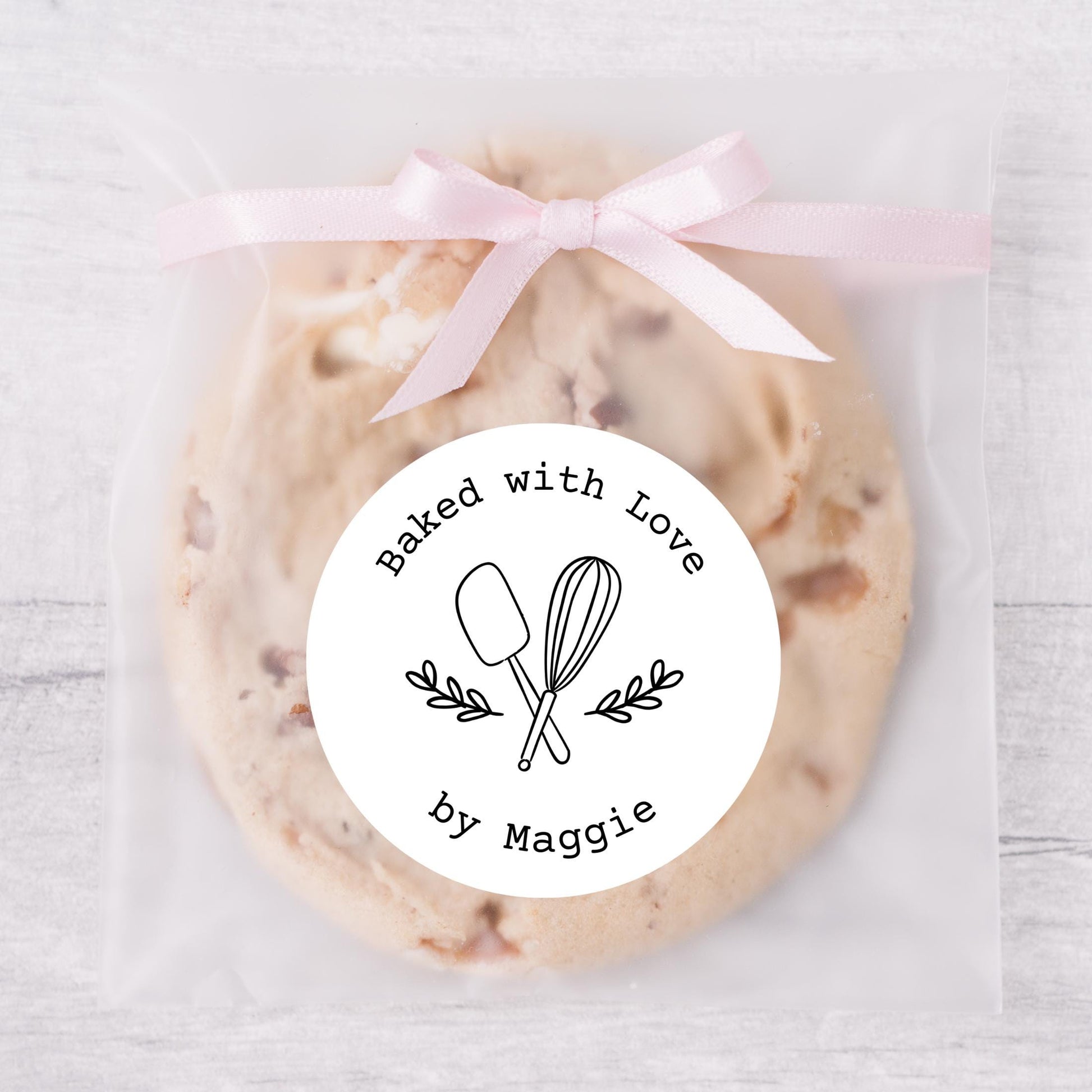 Personalized Baked with Love Stickers, Custom Homemade with Love Small Business Bakery Packaging Labels