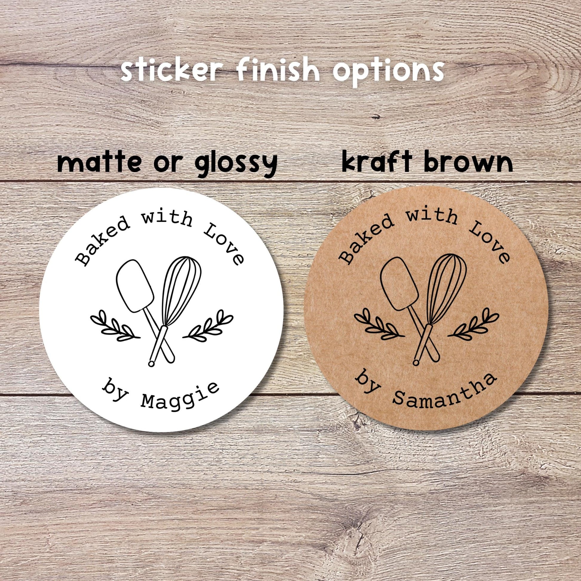 Personalized Baked with Love Stickers, Custom Homemade with Love Small Business Bakery Packaging Labels