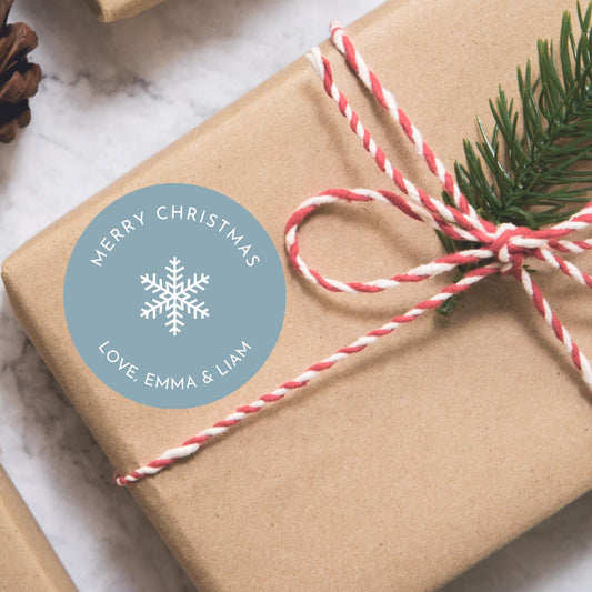 Pastel Merry Christmas Personalized Stickers, Custom Holiday Name Labels Gift Wrapping Party Favors, Invitation Envelope Seals