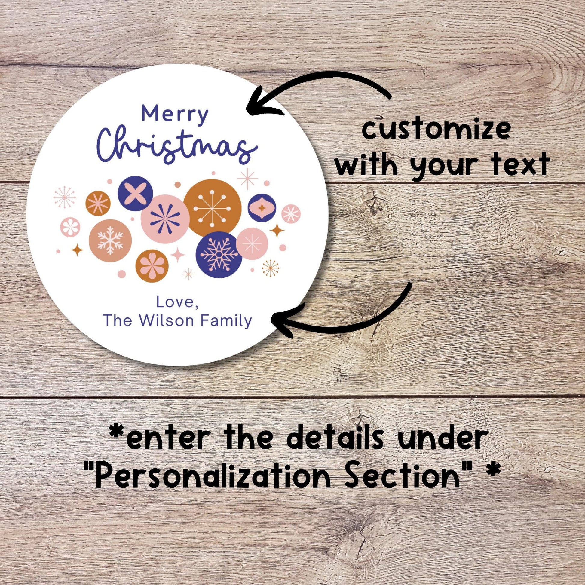 Merry Christmas Gift Stickers, Personalized Happy Holidays Christmas Present Gift Custom Name Labels