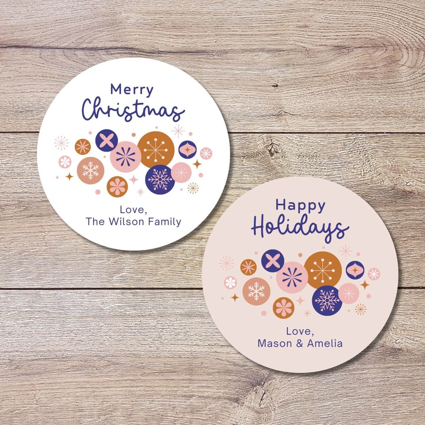 Merry Christmas Gift Stickers, Personalized Happy Holidays Christmas Present Gift Custom Name Labels