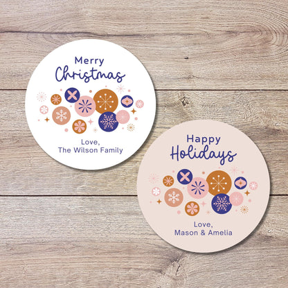 Merry Christmas Gift Stickers, Personalized Happy Holidays Christmas Present Gift Custom Name Labels