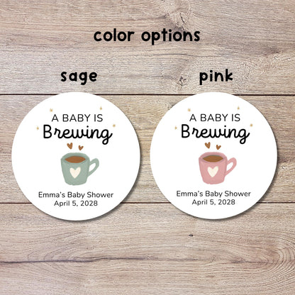 A Baby is Brewing Baby Shower Stickers, Custom Thank You for Showering Labels, Mom to Be Sprinkling Baby Party Favor Sticker
