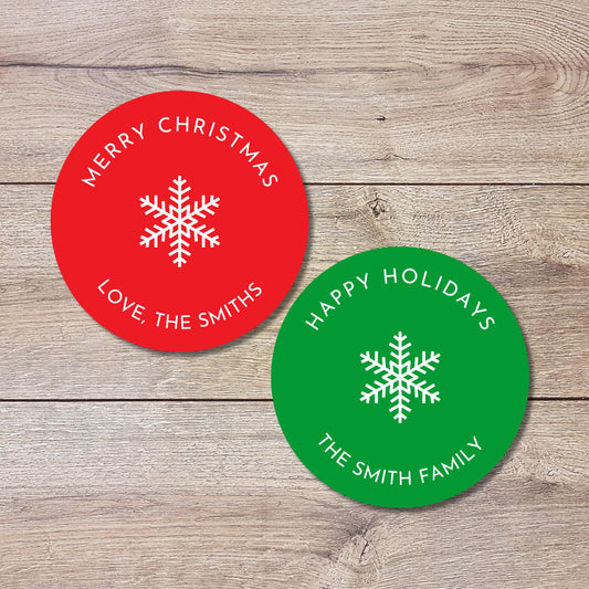 Merry Christmas Personalized Stickers, Custom Happy Holiday Name Labels for Gift Wrapping Party Favors, Invitation Envelope Seals