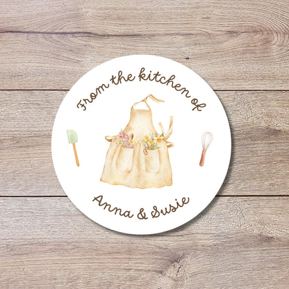 From The Kitchen of Baking Personalized Stickers, Custom Baked with Love Labels with Name, Small Business Bakery Packaging Supplies