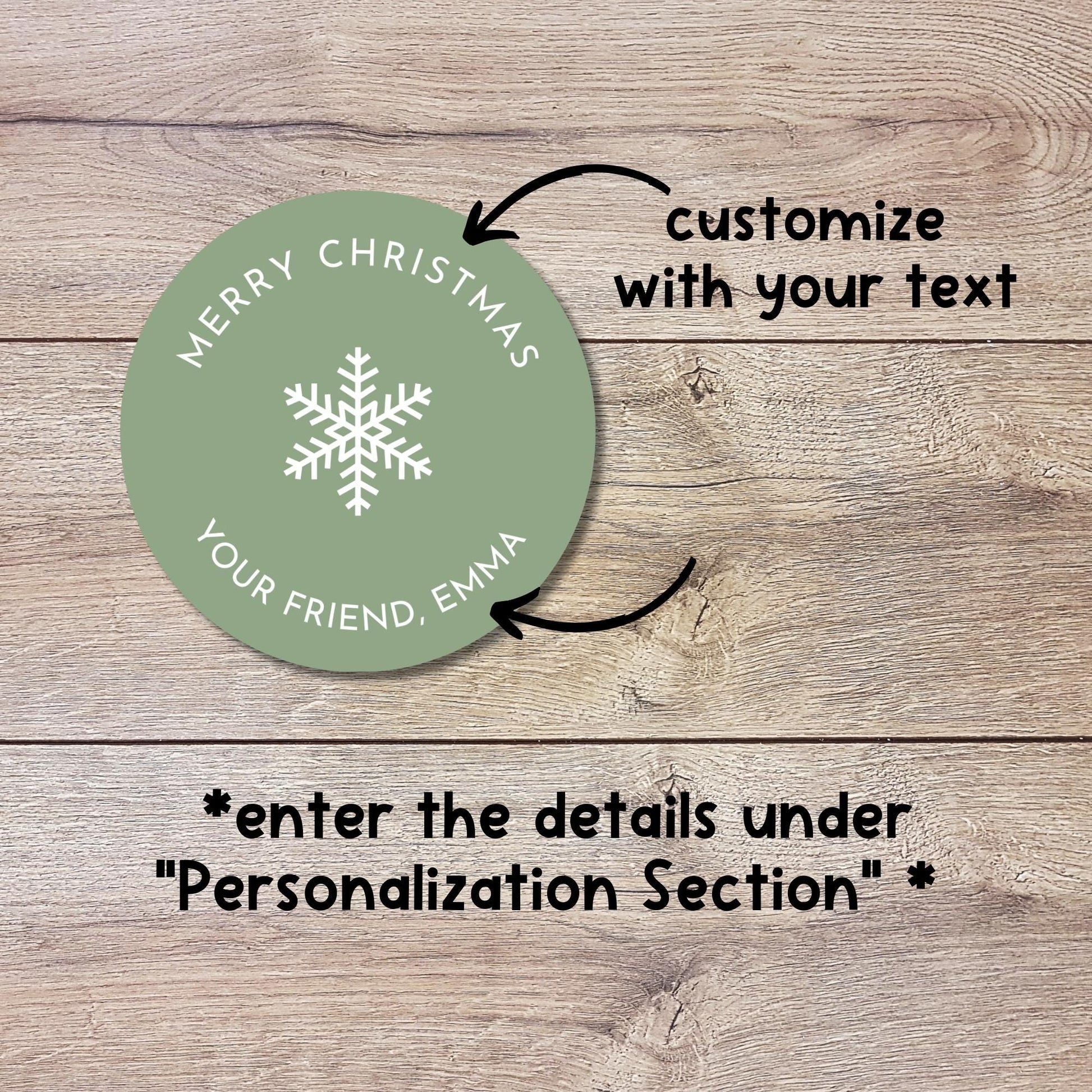 Pastel Merry Christmas Personalized Stickers, Custom Holiday Name Labels Gift Wrapping Party Favors, Invitation Envelope Seals