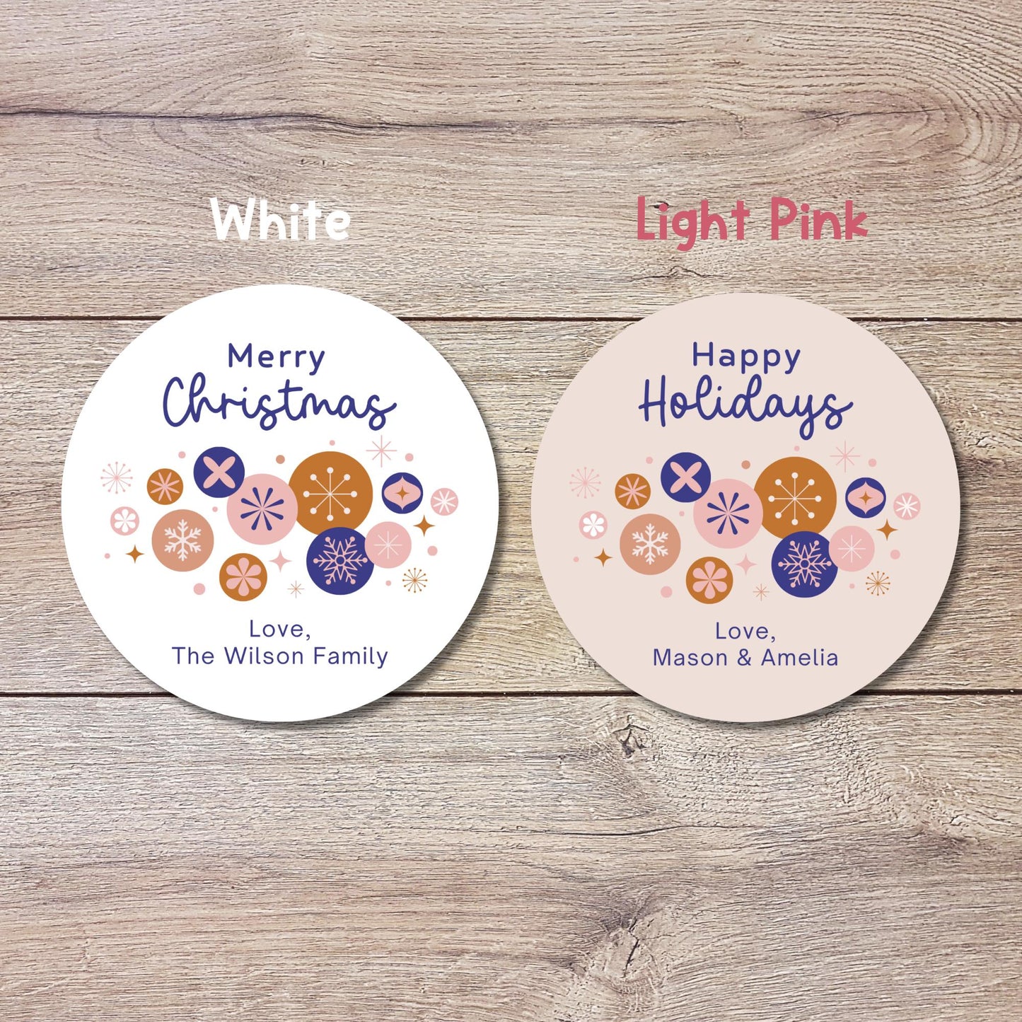 Merry Christmas Gift Stickers, Personalized Happy Holidays Christmas Present Gift Custom Name Labels