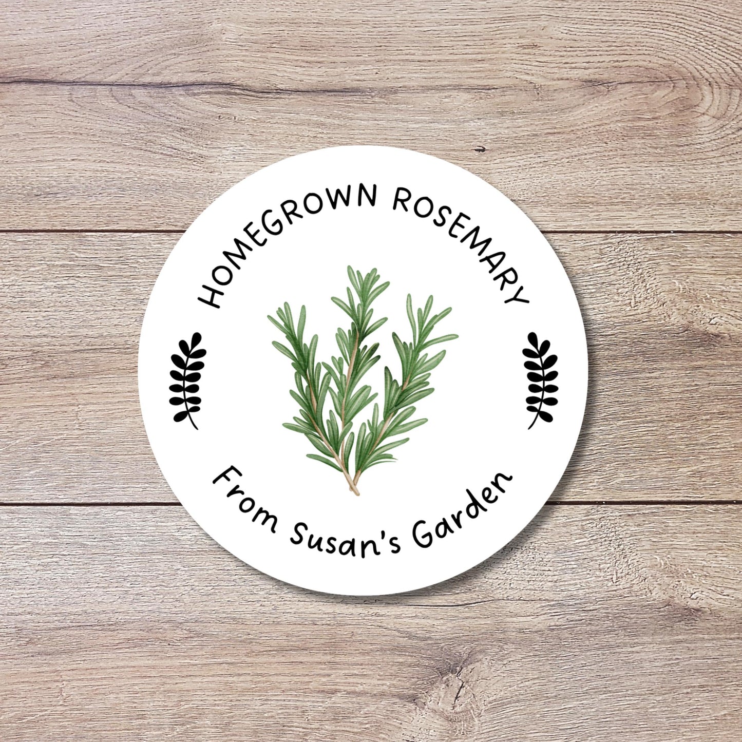 Personalized Homegrown Rosemary Stickers, Custom Organic Veggie Garden Gift Labels